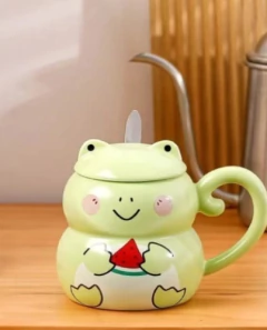 Taza de cerámica con tapa - Animalitos - comprar online