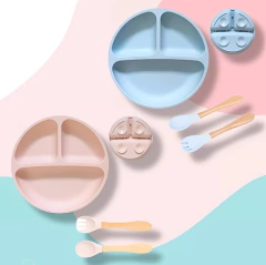 Set Plato + Cubiertos de Silicona para Bebés
