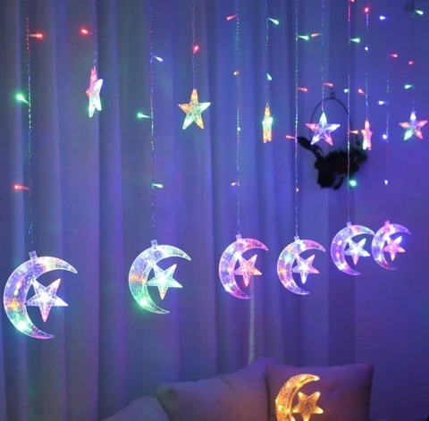 Guirnaldas Cortina Lunas y estrellas