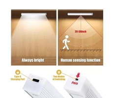 BARRA DE LUZ LED RECARGABLE USB CON SENSOR DE MOVIMIENTO - La Bolucompra