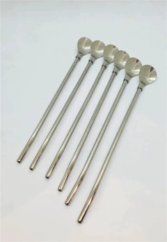 SET X6 CUCHARAS COCTELERA REVOLVEDORA SORBETE DE ACERO - comprar online