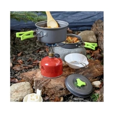 MARMITA SET PARA CAMPING 2 PERSONAS DE ALUMINIO TEFLONADO - La Bolucompra