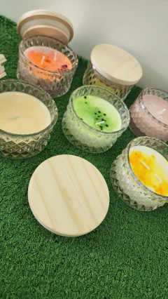 Vela de Soja en Frasco con Tapa de Madera