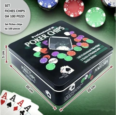 JUEGO DE PÓKER PORTÁTIL CON 100 FICHAS Y 2 MAZOS - tienda online