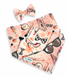 Bandana e laço acessórios femininos para pet
