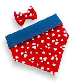 Bandana e laço Amor de Jeans para pet - comprar online