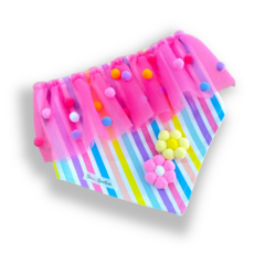 Bandana babado palhacinha rosa carnaval pet - comprar online