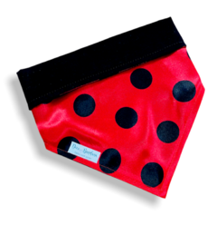 Bandana joaninha carnaval dupla face preto para pet