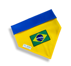 Bandana Bandeira Brasil dupla face azul para pet