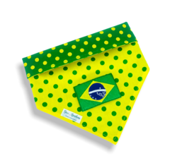 Bandana bandeira Brasil bolinhas para pet