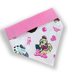 Bandana Barbie dog dupla face listrada para pet