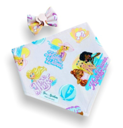 Bandana e laço Barbie praia para pet