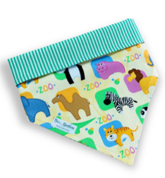 Bandana bichinhos zoo dupla face listrada para pet
