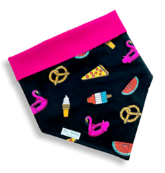 Bandana boias dupla face pink para pet