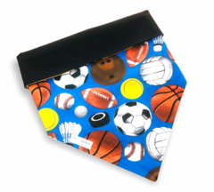 Bandana bolas esportes azul dupla face preta