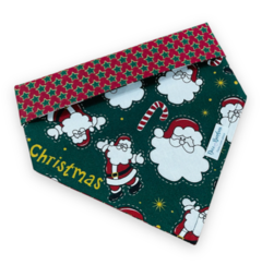 Bandana Bom Velhinho dupla face estrelas para pet