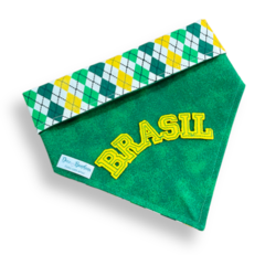 Bandana Brasil dupla face losangos para pet