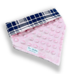 Bandana bubble rosa dupla face xadrez rose para pet