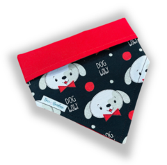Bandana cachorrinhos gravatinha dupla face vermelho para pet