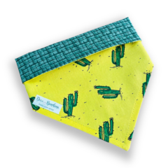 Bandana cactos verde amarelo para pet