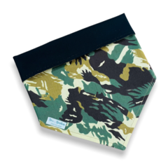 Bandana camuflado dupla face preta para pet