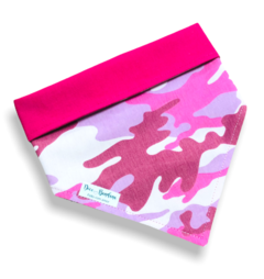 Bandana camuflado rosa dupla face rosa para pet