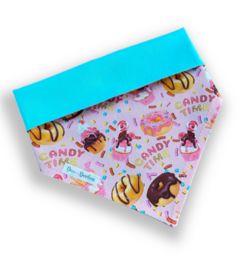 Bandana candy time dupla face menta para pet