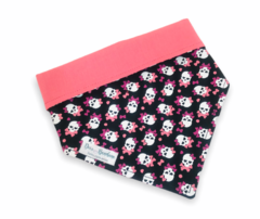 Bandana caveirinhas dupla face rosa