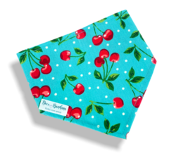 Bandana cereja bolinhas para pet