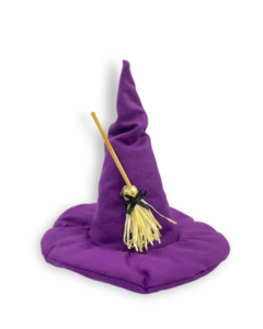 Chapéu Halloween roxo vassourinha para pet
