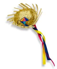 Chapéuzinho junino balão e fitas para pet