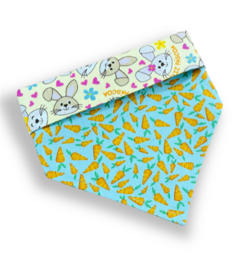 Bandana coelhinhos corações dupla face cenourinha para pet - comprar online