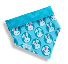 Bandana coelhinhos dupla face tiffany para pet