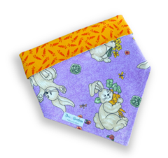 Bandana coelho de Páscoa dupla face cenourinhas para pet