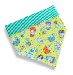Bandana coelhinho trazes pra mim dupla face verde para pet