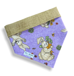 Bandana coelho de Páscoa dupla face bege para pet