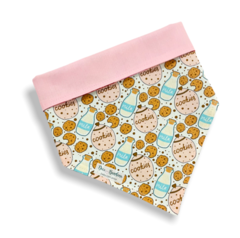 Bandana cookie and milk dupla face rosa para pet