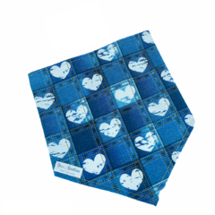 Bandana corações jeans