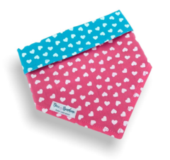 Bandana corações rosa e azul para pet