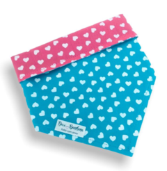 Bandana corações rosa e azul para pet - comprar online