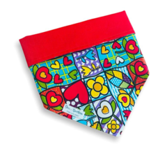 Bandana cores romero dupla face vermelha para pet