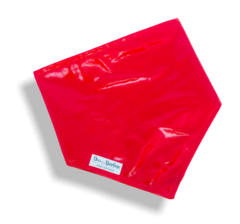 Bandana couro ecológico vermelho envernizado para pet
