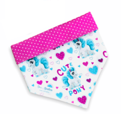 Bandana cute pônei dupla face bolinhas