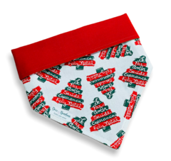 Bandana Desejos de Natal dupla face vermelha para pet