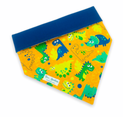 Bandana dinossauros dupla face azul