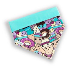 Bandana doces rostinhos dupla face menta para pet