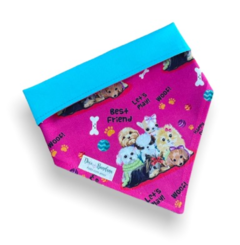 Bandana dog best friend dupla face azul para pet