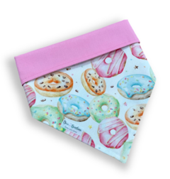 Bandana donuts dupla face rosa para pet