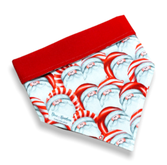 Bandana Encontro de Papai Noel dupla face vermelha para pet