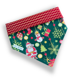 Bandana enfeites de Natal dupla face zigue-zague para pet - comprar online
